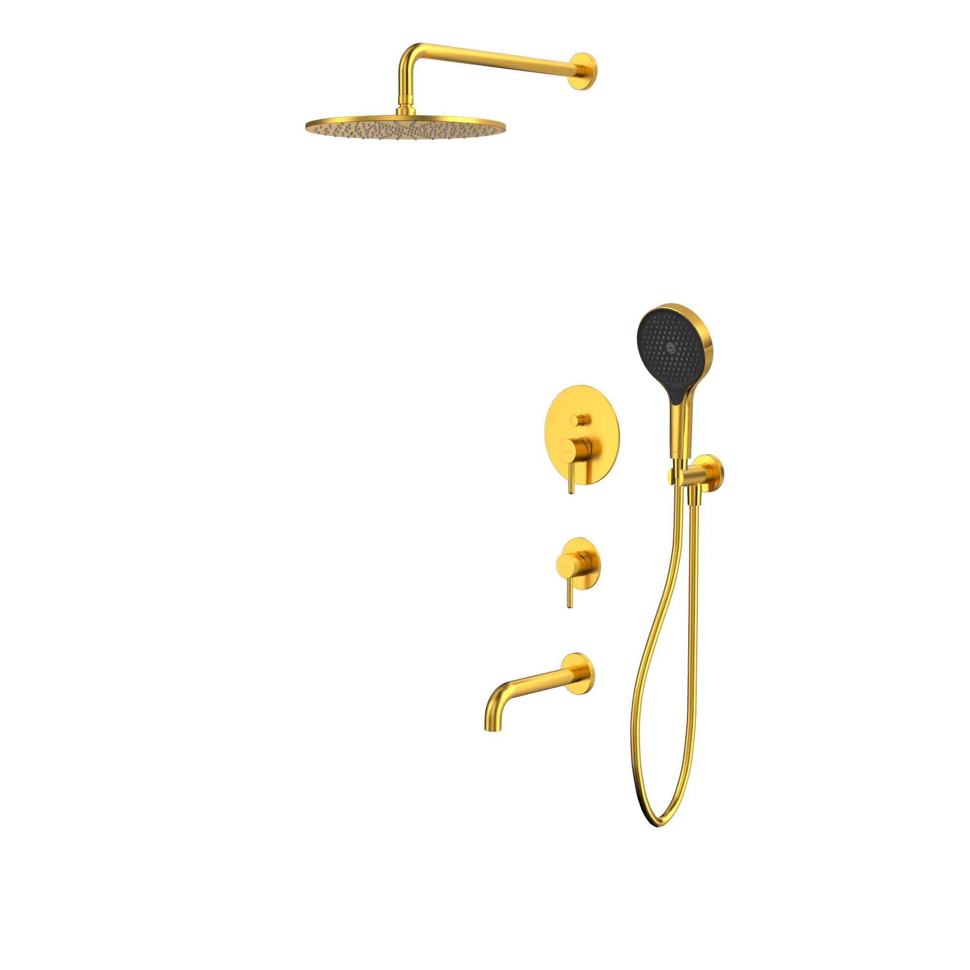 Душевая программа Система для ванны скрытого монтажа YSET07TOPGLB (брашированное золото) 