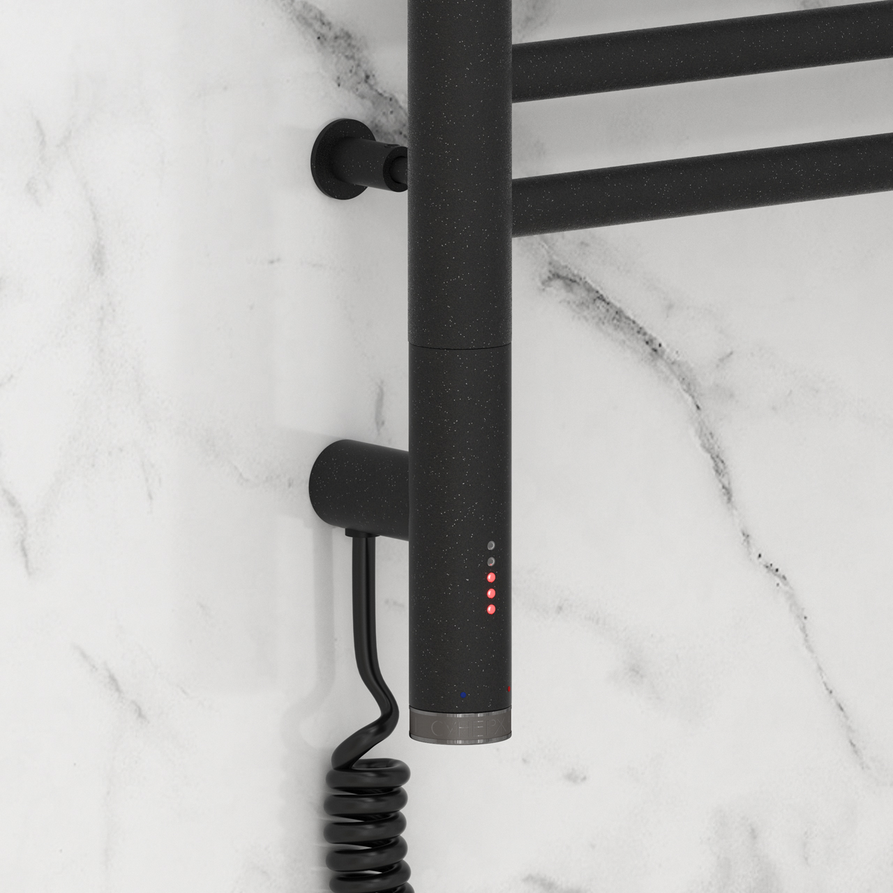 Полотенцесушители Полотенцесушитель электрический прямая 1200х400 / МЭМ левый (Тёмный титан муар) 