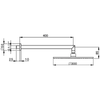 Душевая программа Верхний душ ∅ 300 мм (никель шлифованный) 