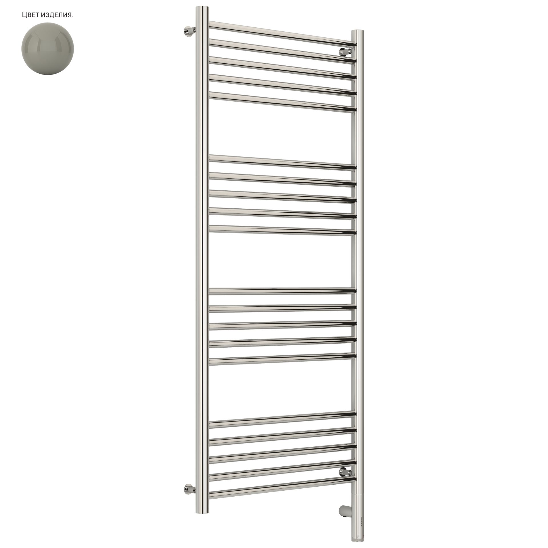 Полотенцесушители Полотенцесушитель электрический прямая 1200х500 / МЭМ правый (RAL 7030 Каменно-серый) 