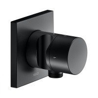 Смесители Запорный вентиль с переключателем на 2 положения и подключением душевого шланга с держателем душа - внешняя часть (чёрный матовый) 