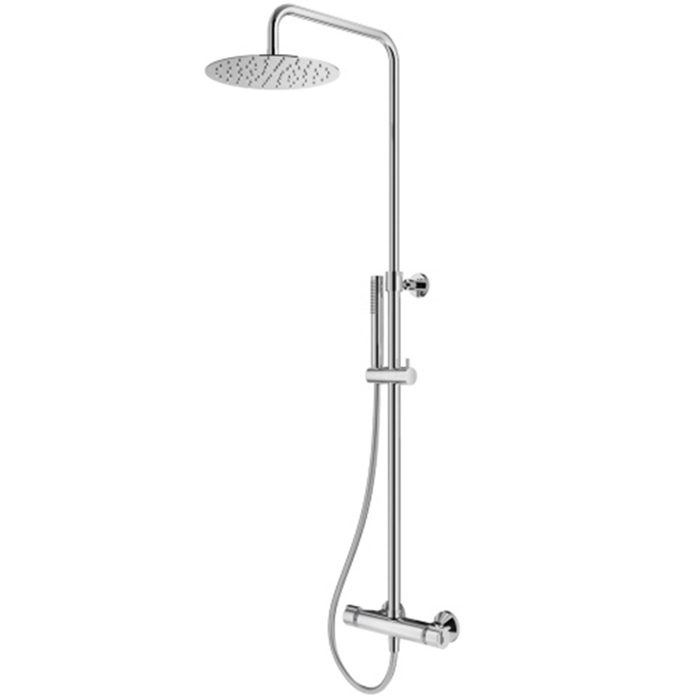 Душевая программа Душевая колонна телескопическая с термостатом, поворотная, верхний душ из нержавеющей стали 250 мм, ручной душ 1 режим, шланг 150 мм, хром 