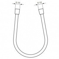 Комплектующие IDEALFLEX Пластиковый шланг для душа, хром 