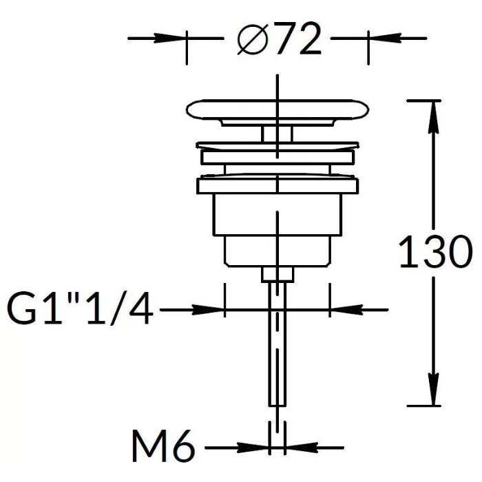 Комплектующие Донный клапан с керамической крышкой, цвет белый глянцевый 