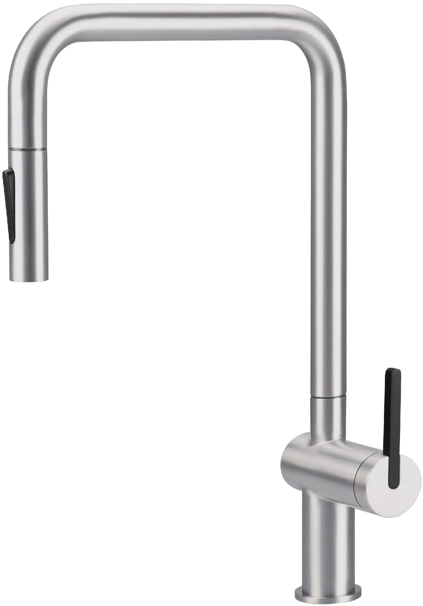 Смесители Смеситель для кухни с выдвижным U-изливом (сталь) 