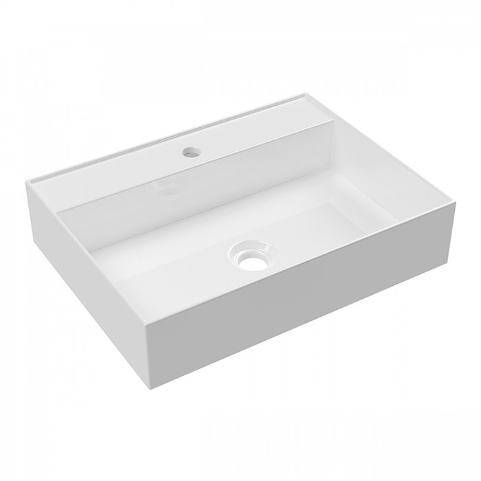 Раковины Раковина 60x45хВ13,5, подвесная, с отверстием под смеситель, белый глянцевый 