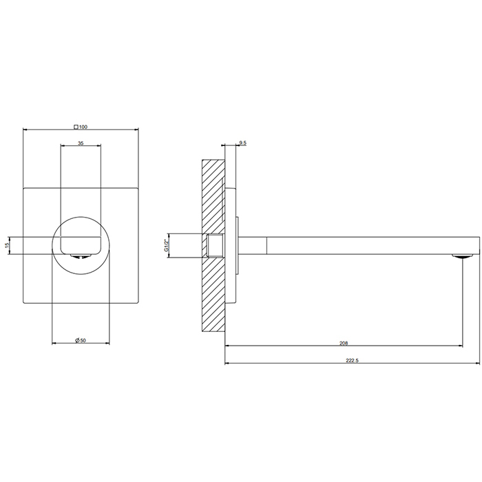 Комплектующие Настенный излив длинный, комбинируемый с удаленным управлением, цвет Chrome 
