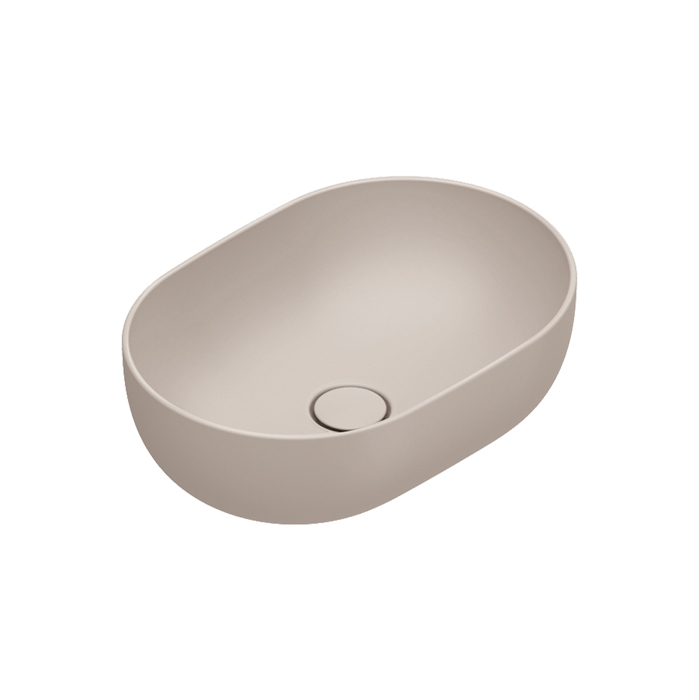 Раковины Раковина 50x35 h16 накладная, без отверстий под смеситель, покрытие Cataglaze+, цвет Seta Satinato 