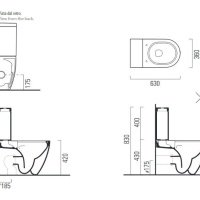 Унитазы Унитаз-компакт напольный, безободковый (белый глянцевый) 