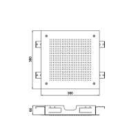 Душевая программа Встраиваемый верхний душ 38х38 см, 1 режим, цвет нержавеющая сталь брашированная 