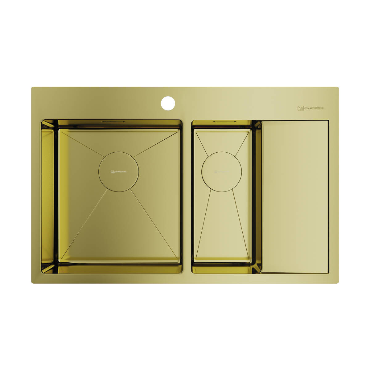Кухонные мойки Кухонная мойка 780x510x200 Akisame 78-2-L-LG нержавеющая сталь/светлое золото 