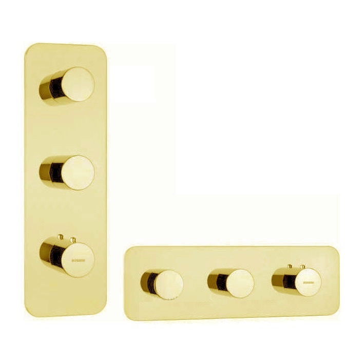 Смесители Наружняя часть термостата для Z030201000, Z030203000, Z030270000 с цельной панелью, круглая рукоятка, золото 