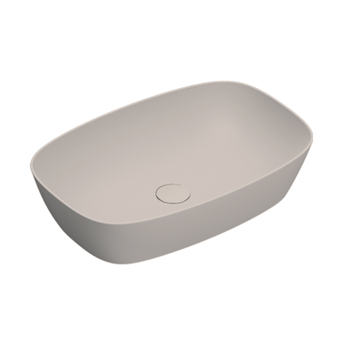 Раковины Раковина 60x40 накладная, без отверстий под смеситель, покрытие Cataglaze+, цвет Seta Satinato 