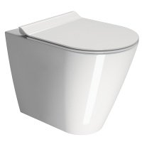 Унитазы Унитаз напольный приставной (белый глянцевый) 