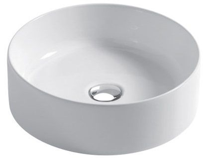 Раковины Накладная круглая раковина 40хh12 см, цвет белый глянцевый 