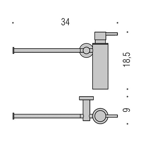 Аксессуары для ванной Полотенцедержатель с дозатором жидкого мыла, цвет хром 