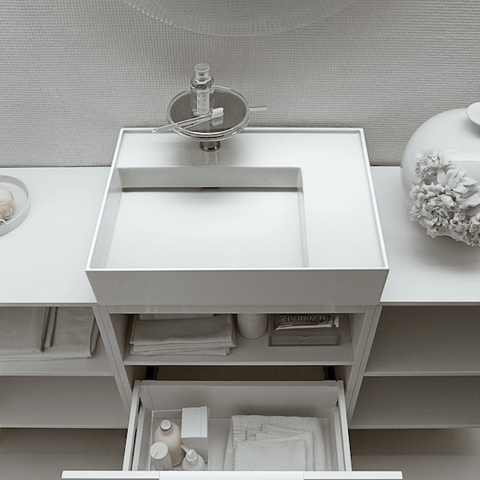 Раковины Раковина 600х460х120мм без перелива, с 1 отв. под смеситель, со скр сливом, полка справа, цвет: белый 