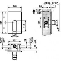 Смесители Смеситель для душа внешняя часть чёрный матовый 