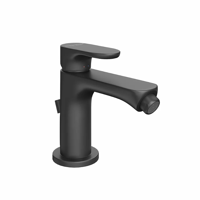 Смесители Смеситель для биде однорычажный с донным клапаном, цвет черный матовый 