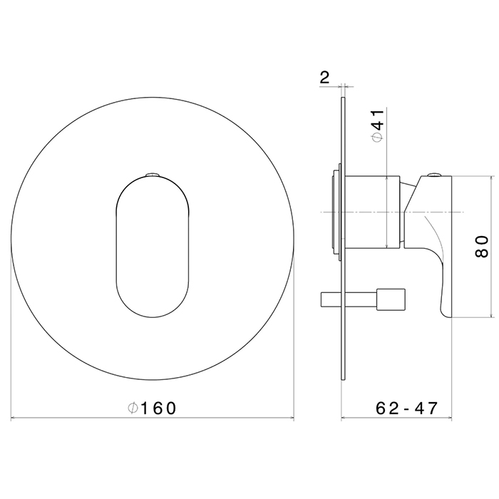 Смесители Встроенный однорычажный смеситель для душа с переключателем на 2 источника, цвет хром 