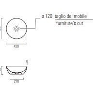 Раковины Раковина накладная Ø 42 см (Ghiaccio Matte) 
