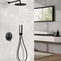 Душевая программа Душевая система - комплект со смесителем, чёрный матовый 