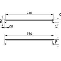 Аксессуары для ванной Держатель для полотенца 76 см (хром) 