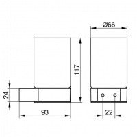 Аксессуары для ванной Стакан для зубных щеток с держателем (нержавеющая сталь) 