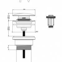 Комплектующие Выпуск для раковины без перелива латунь шлифованная 