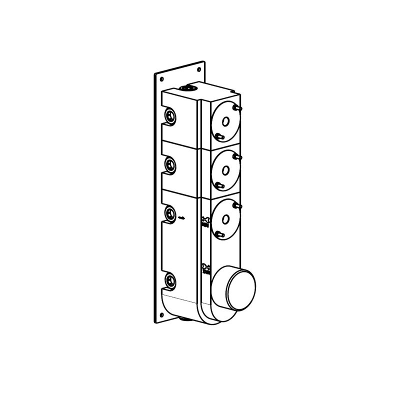 Смесители Термостатический смеситель на 3 параллельных выхода G1/2" Встраиваемая часть 