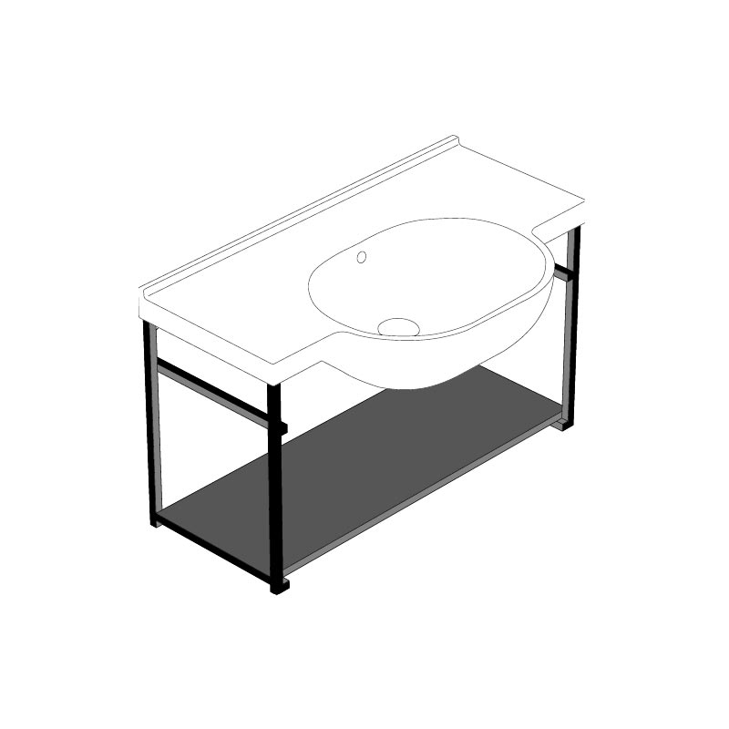 Комплектующие Структура MODE для раковины ME080, размер 76,7 см, крепление в комплекте, цвет черный 