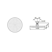 Душевая программа Верхний душ O 200 мм, белый матовый 