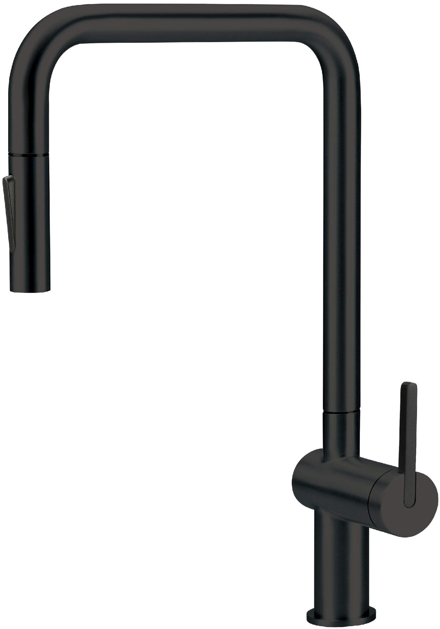 Смесители Смеситель для кухни с выдвижным U-изливом (черный) 