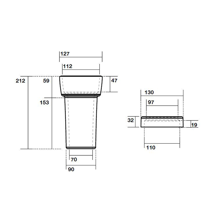 Комплектующие Керамический отвод для слива в стену,  с декоративным кольцом, без резиновых манжет, цвет белый 