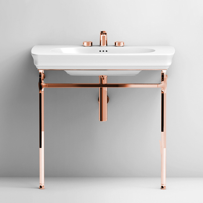 Мебель для ванной Металическая структура Quadra 76х44хh80,5см для раковины 90, цвет розовое золото 