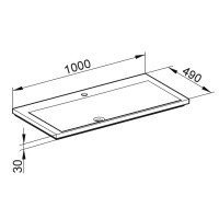 Раковины Раковина для мебели 100*49 см (белый глянцевый) 