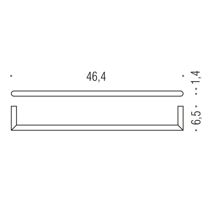 Аксессуары для ванной Держатель полотенца 46,4*6,5cм, цвет хром 