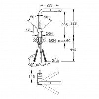 Смесители Minta 30274000 Смеситель с выдвижным изливом для мойки (хром) 