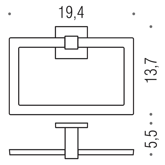 Аксессуары для ванной Держатель полотенца кольцевой 19,4*13,7 см, цвет хром 