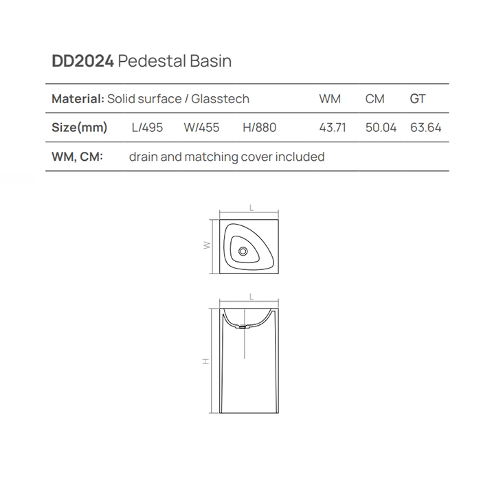 Раковины Раковина напольная 495х455хh880 мм, цвет dark blue 