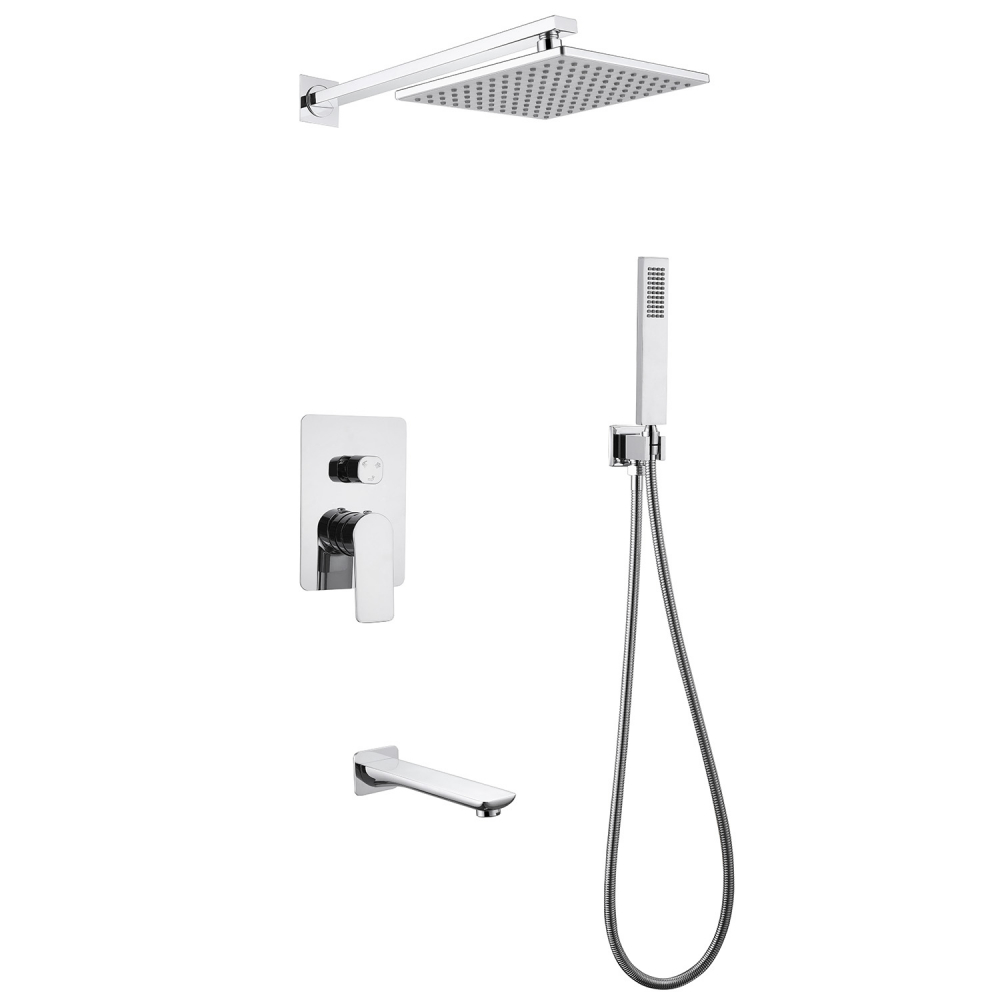 Душевая система скрытого монтажа с изливом, хром