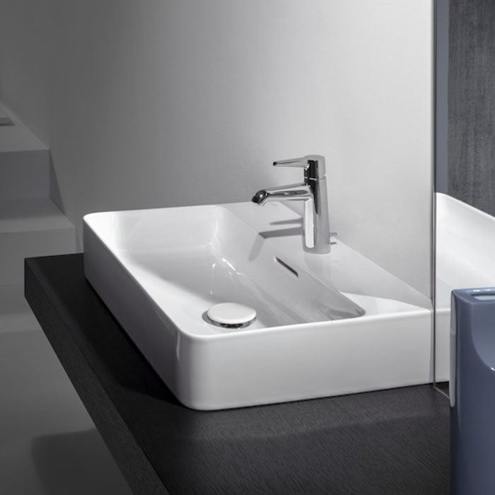 Раковины Laufen VAL Раковина 550х420х115мм с 1 отв. под смесит, шлифованная снизу, цвет: белый глянец (Со скл продаем с базой 4.0219.2.110.26/4.1012.2.160.10) 