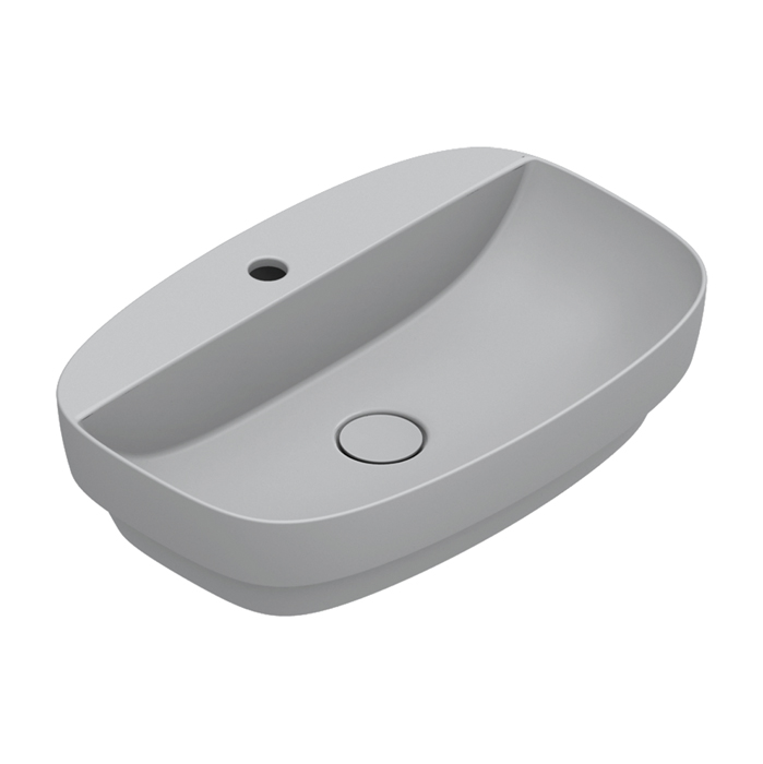 Раковины Раковина 60x40 встраиваемая, с 1 отверстия под смеситель, покрытие Cataglaze+ , цвет Cemento Satinato 