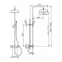 Смесители Душевая система - комплект с термостатическим смесителем (золото) 