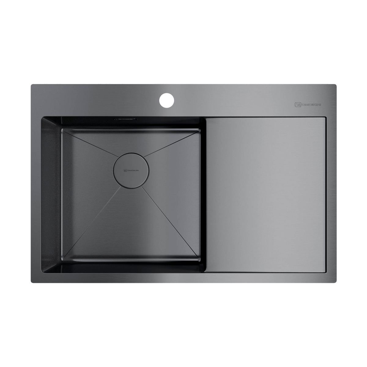 Кухонные мойки Кухонная мойка 780x510x200 Akisame 78-L-GM нержавеющая сталь/вороненая сталь 