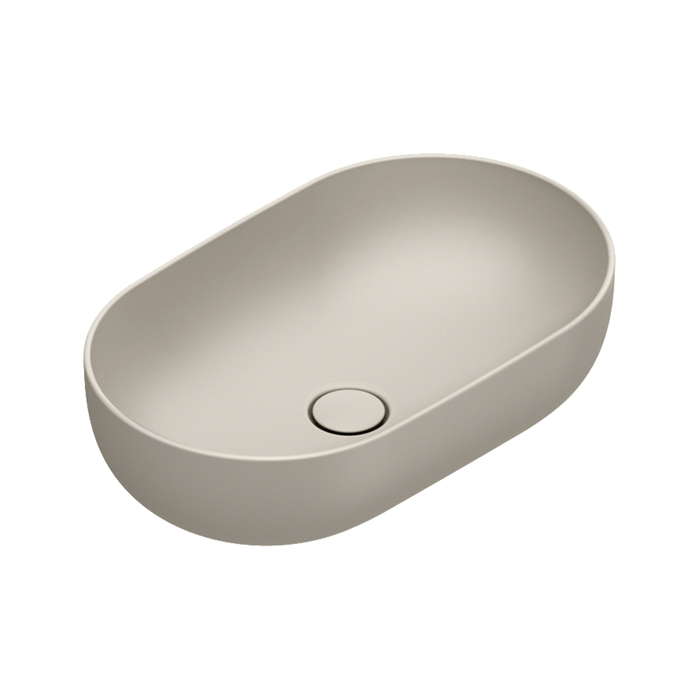 Раковины Раковина 60x37 h16 накладная, без отверстий под смеситель, покрытие Cataglaze+, цвет Sabbia Satinato 