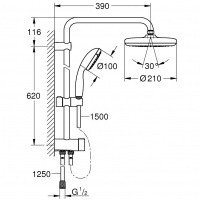 Душевая программа Tempesta System 210 26381001 Душевая система с переключателем (хром) 