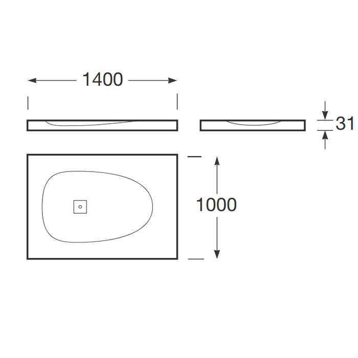 Душевые поддоны Baia душевой поддон 140х100х3.1см с боковым сливом, с anti-slip, мат-л: stonex, цвет: greige 