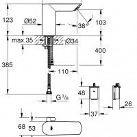 Смесители BAU COSMOPOLITAN E 36451000 Электронный смеситель для раковины со смешиванием (хром) 