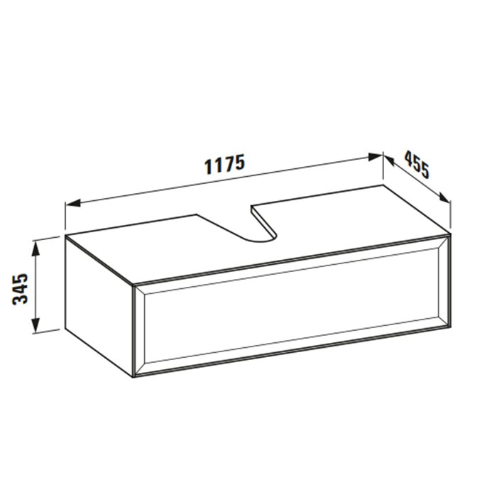Мебель для ванной Тумба с раковиной, 1175x455x345мм, 1 ящик, цвет: белый глянец 